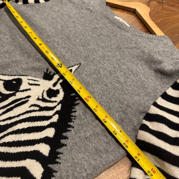 Autumn Cashmere gray Zebra print sweater sz M - Picture 3 of 5